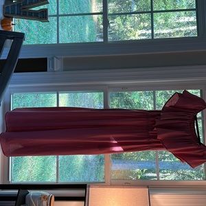 Off the shoulder pink dress with pockets